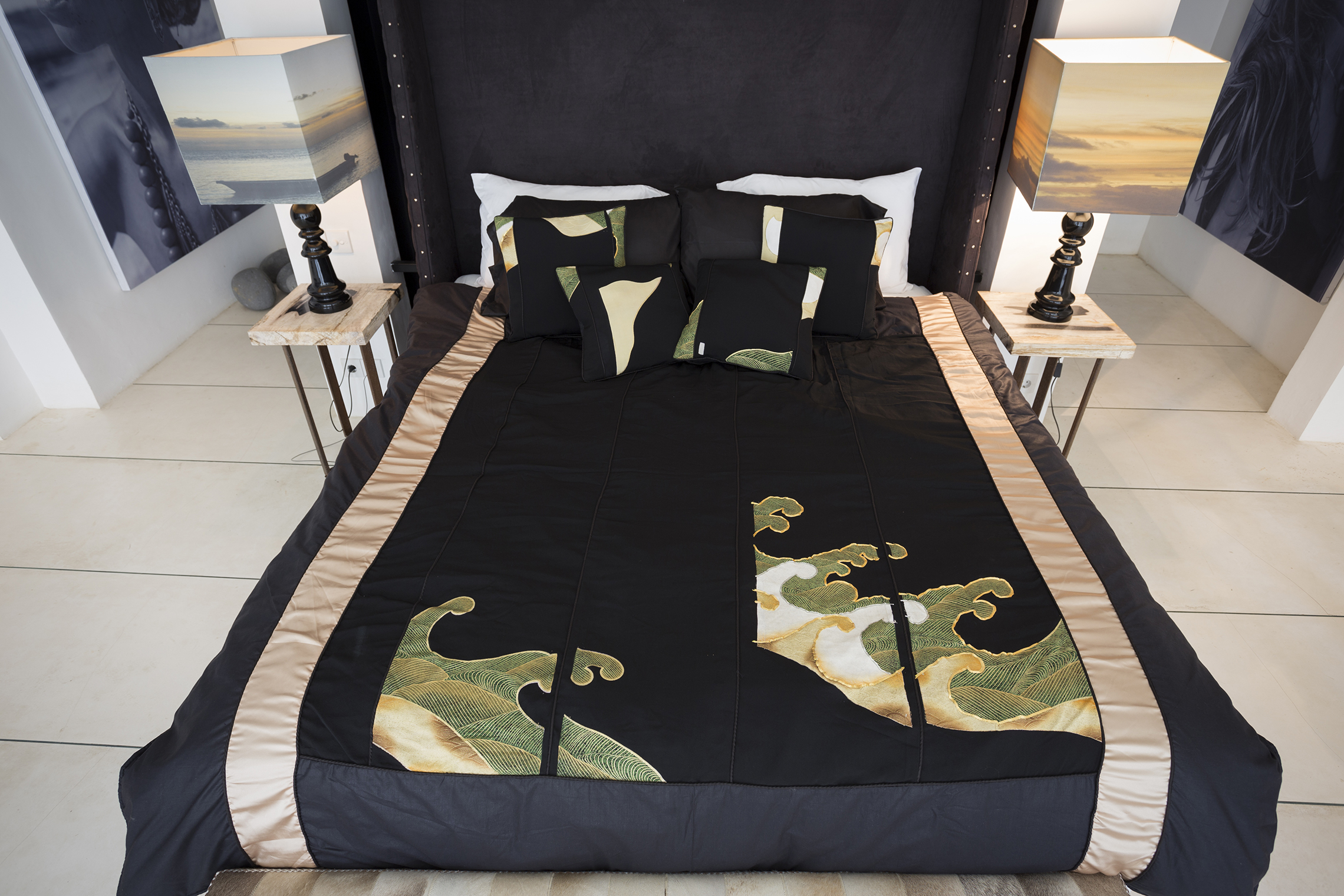 Japanese style bed cover Wave